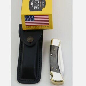 Buck Drop Point 110 Folding Hunter Knife 0110BRS6-B 420HC USA Made Ebony/Brass